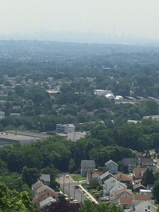 NYC skyline on the horizon.