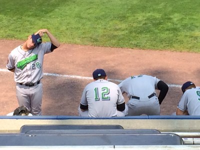 There's not much to do in the visitors' bullpen.