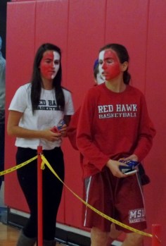 Montclair State Red Hawk fans with painted faces