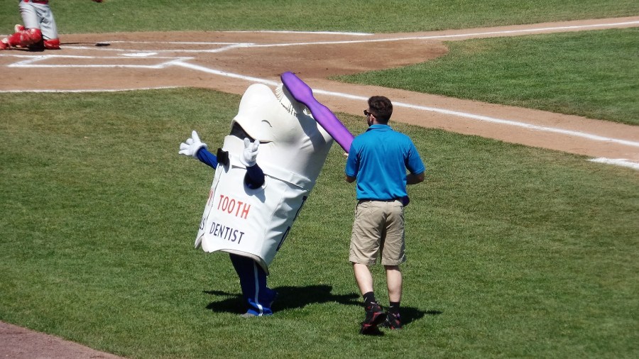 The dentist is a baseball fan
