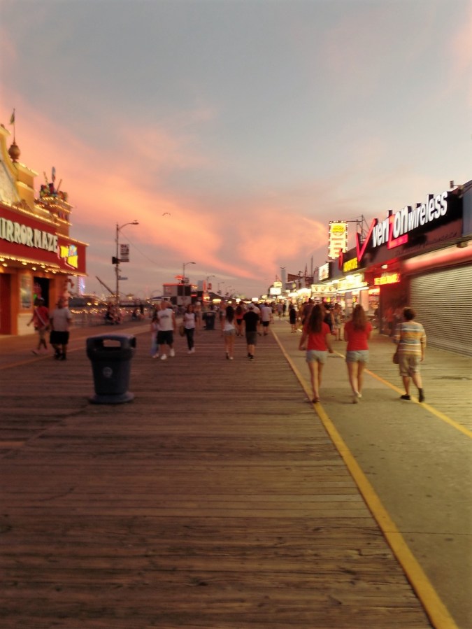 A boardwalk sunset