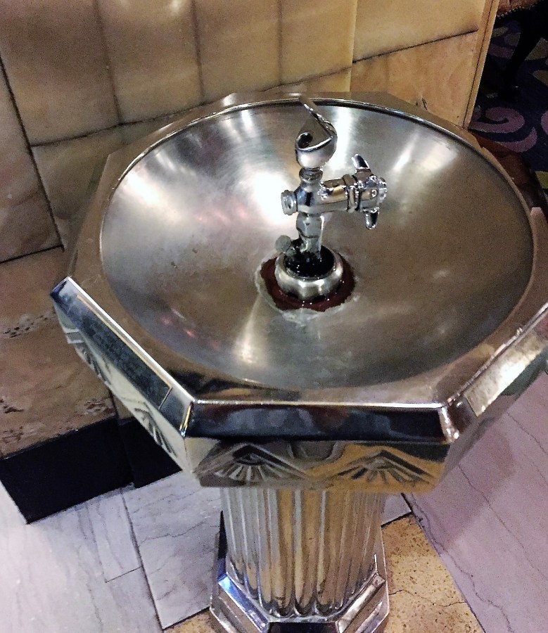 silver water fountain