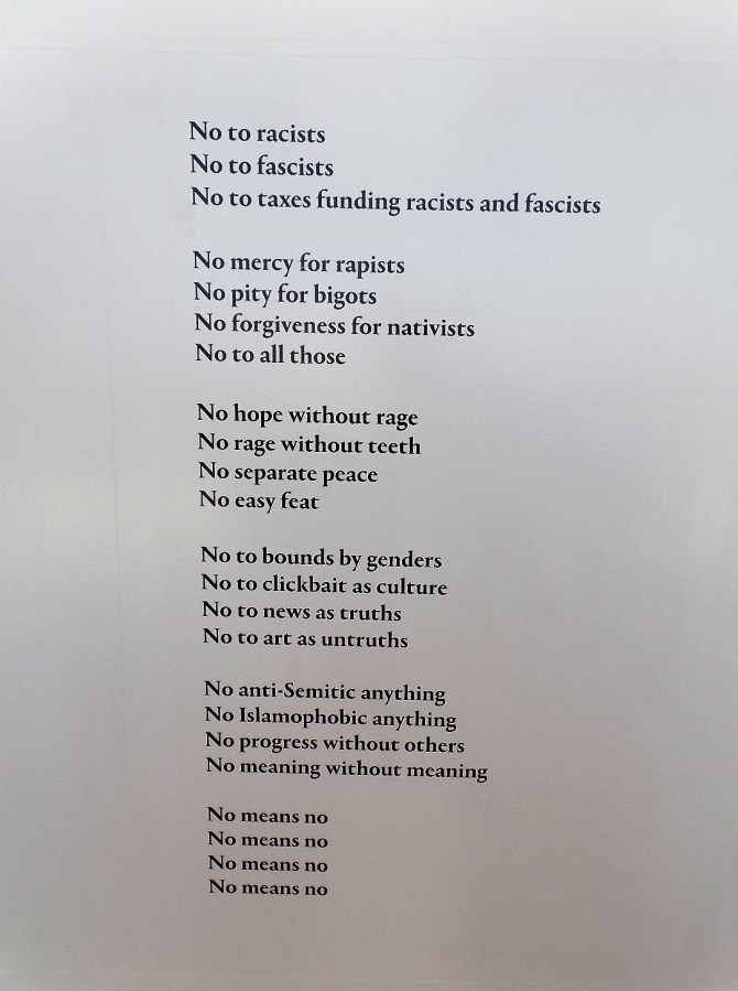 On the wall at the Whitney