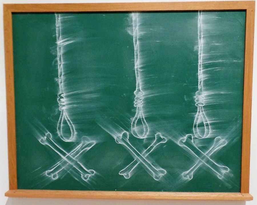 Gary Simmons chalk drawing