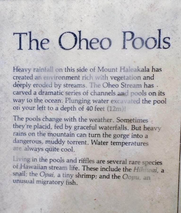 sign at 'Ohe'o Gulch