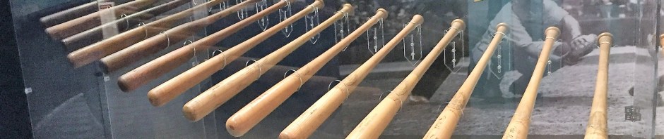 Baseball bats on display at History Colorado