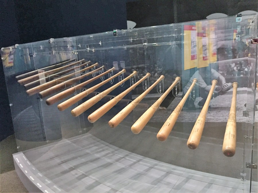 Baseball bats on display at History Colorado