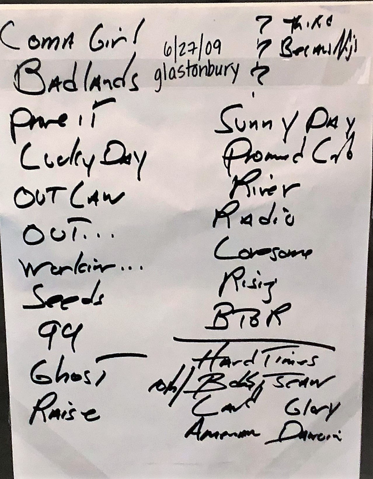 Bruce Springsteen set list