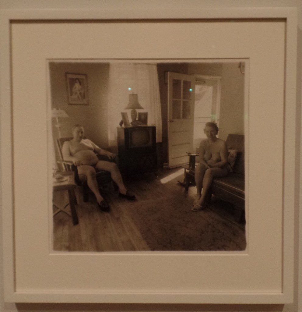 Retired man and his wife at home in a nudist camp in N.J.