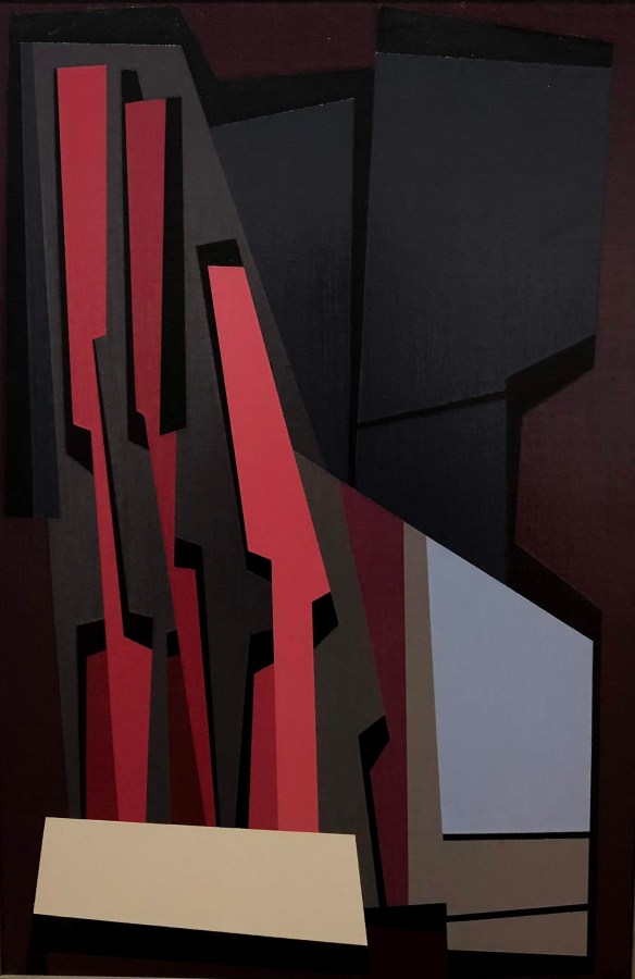 Interlocking Forms, A, Black Linear #2, Karl Stanley Benjamin