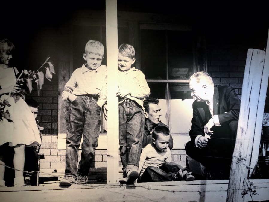 LBJ with kids