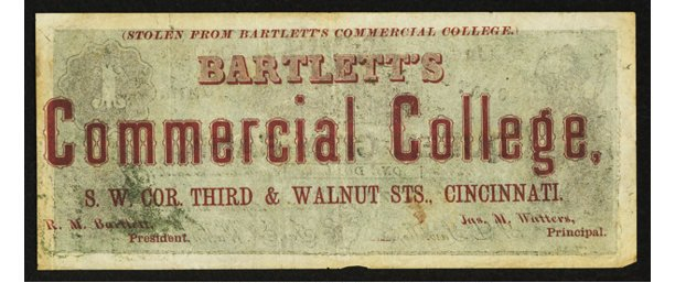 Bartlett's Commercial College currency