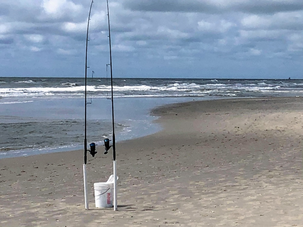 fishing poles, Avalon beach