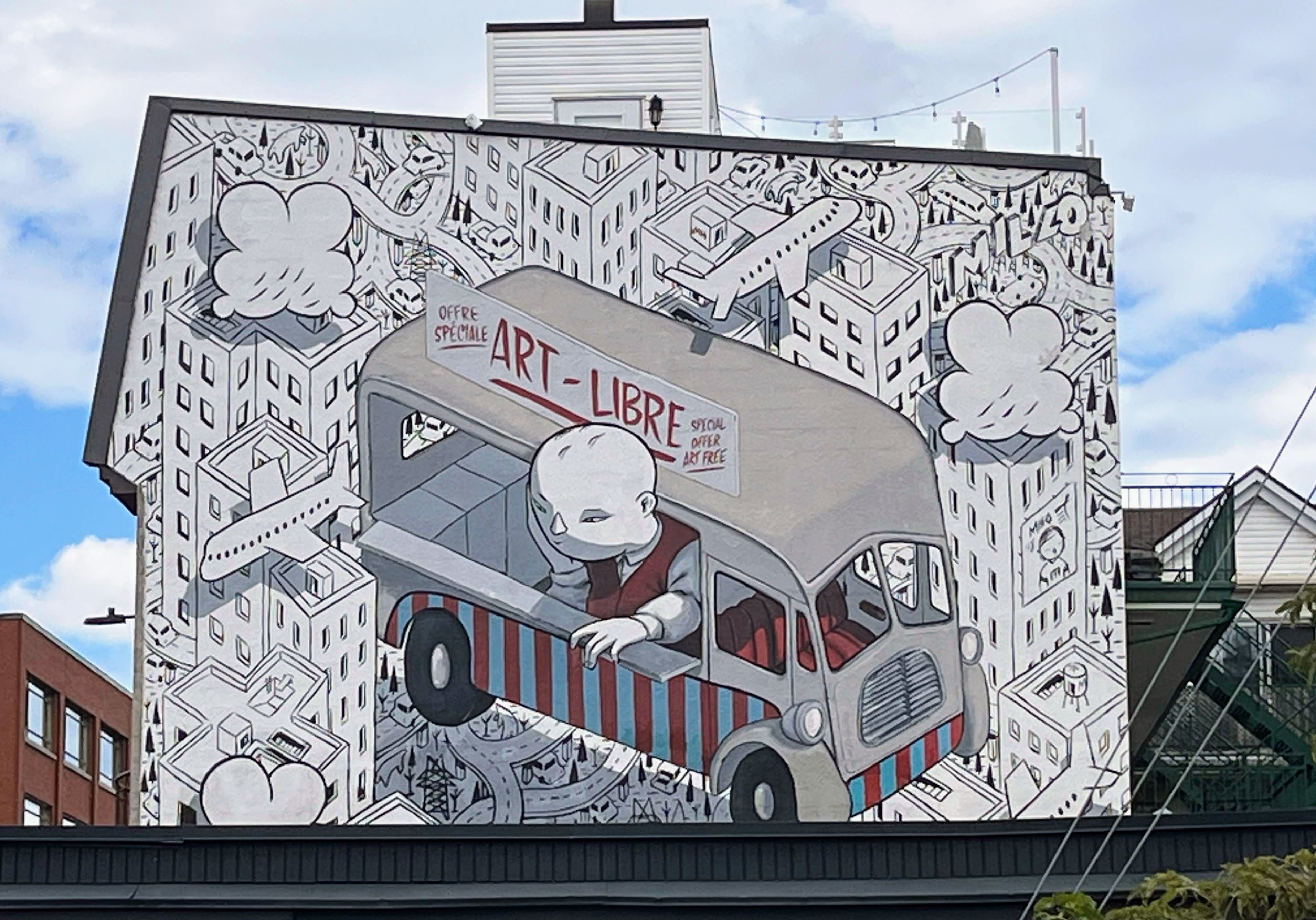 Montreal mural on Mont Royal St.