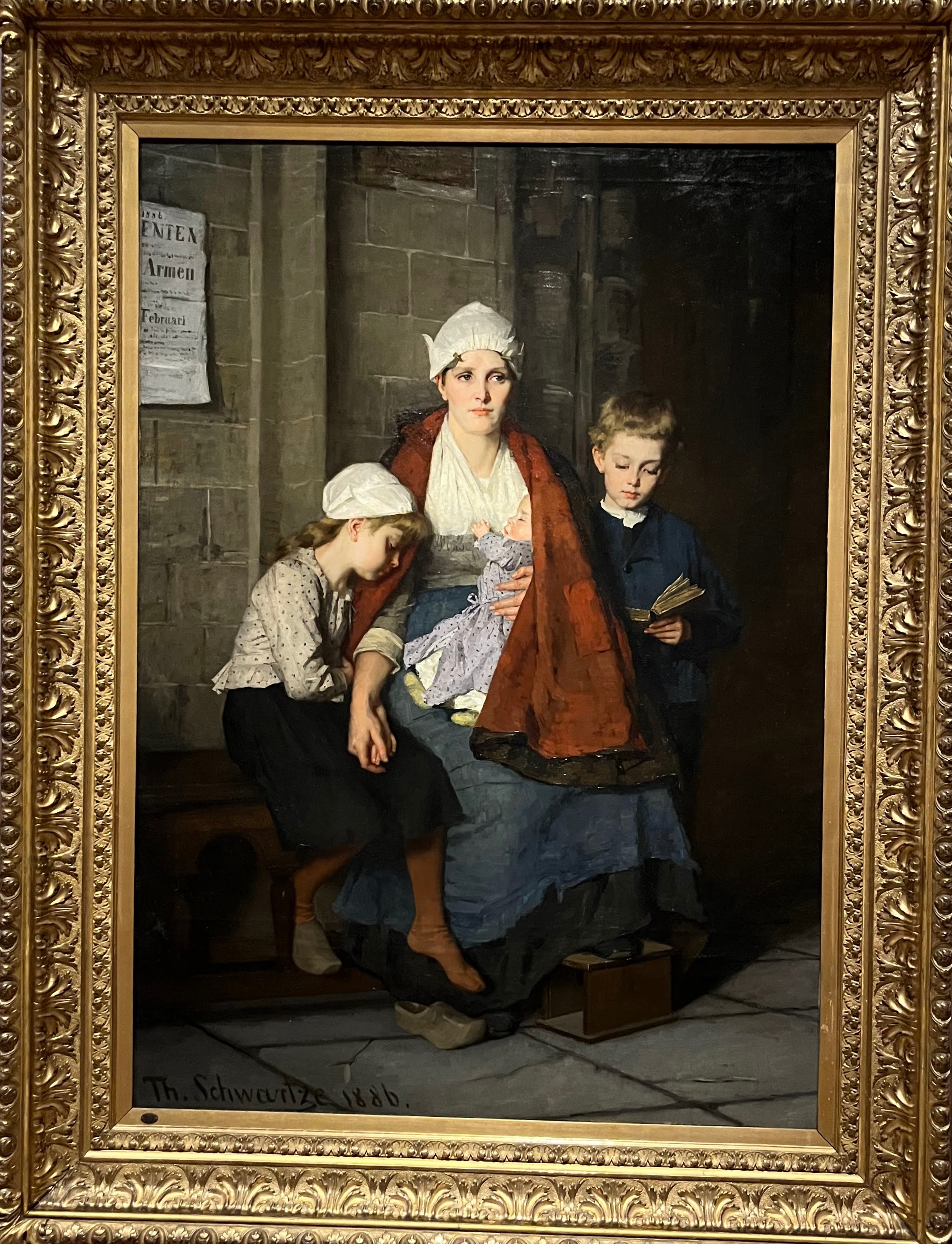 Mother and Her Children in Church, Therese Schwartze