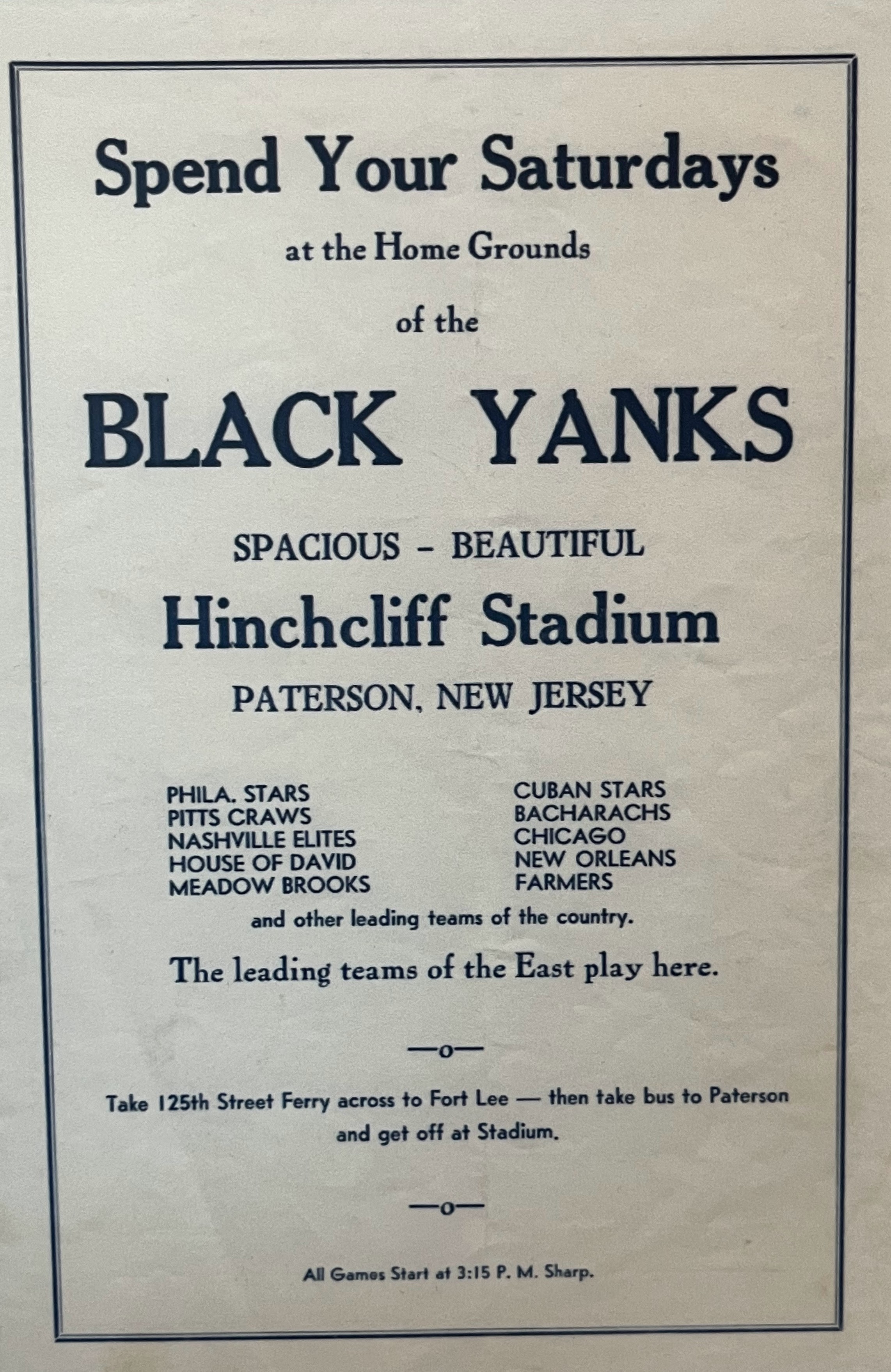 New York Black Yankees promo